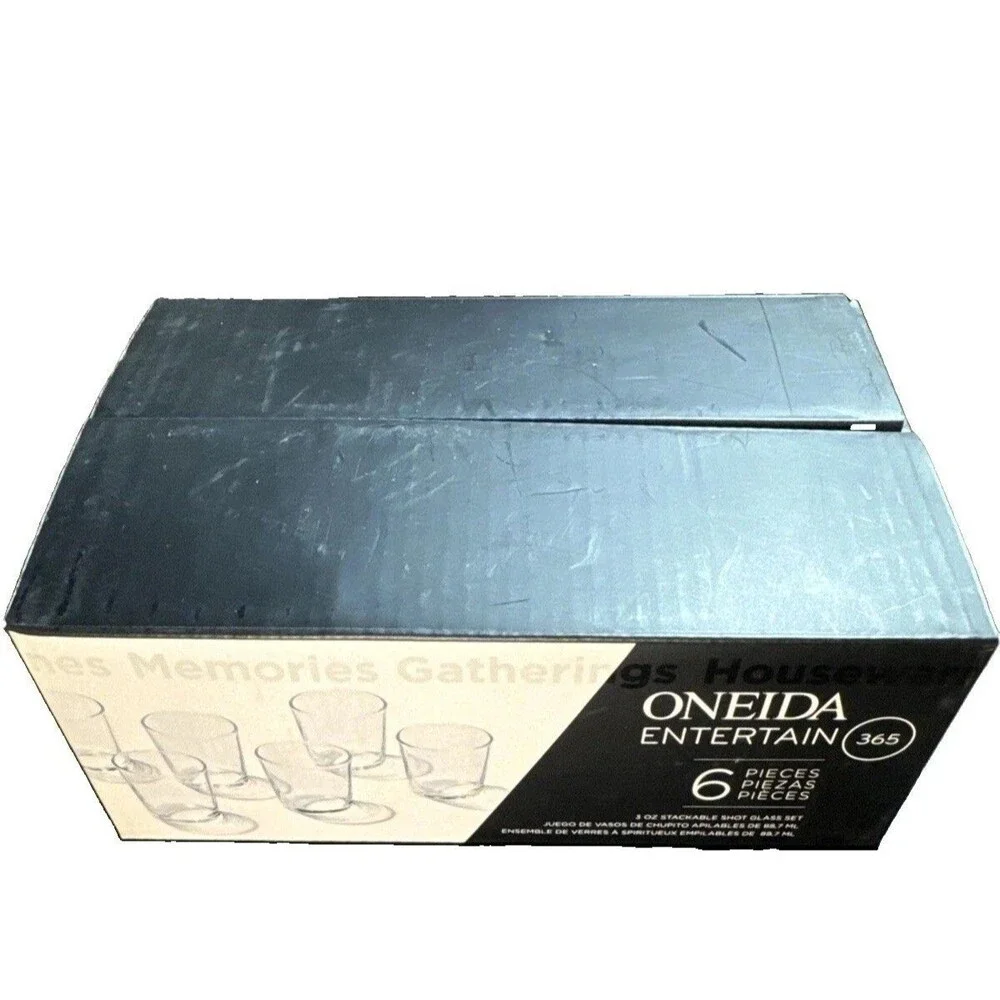 Oneida- Entertain 365- Set Of 6 Stackable Shot Glasses- 3oz. - New In Box